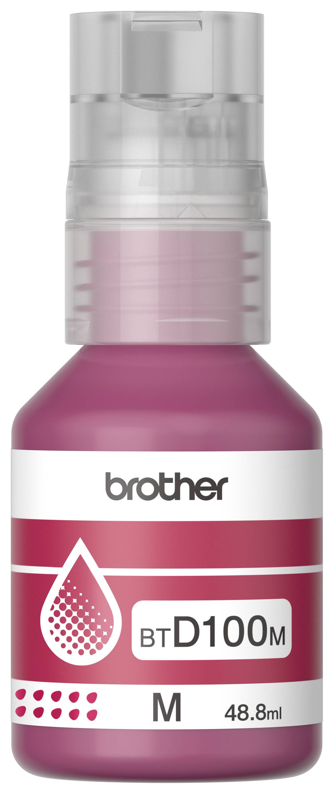 Botella de tinta Brother BTD100M magenta - rendimiento aproximado 5, 000 páginas, compatible con DCPT230, DCPT530DW, DCPT730DW, MFCT930DW Botella de tinta Brother BTD100M magenta - rendimiento aproximado 5, 000 páginas, compatible con DCPT230, DCPT530DW, DCPT730DW, MFCT930DW
